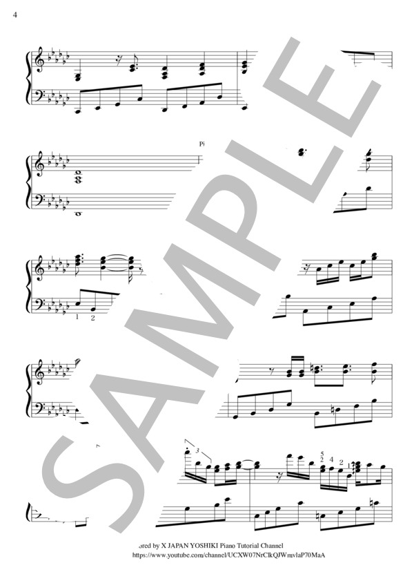 UNFINISHED (X JAPAN) / ピアノ伴奏 中級 - サンプル譜面 4/5