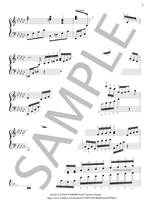 UNFINISHED (X JAPAN) / ピアノ伴奏 中級 - サンプル譜面 5/5