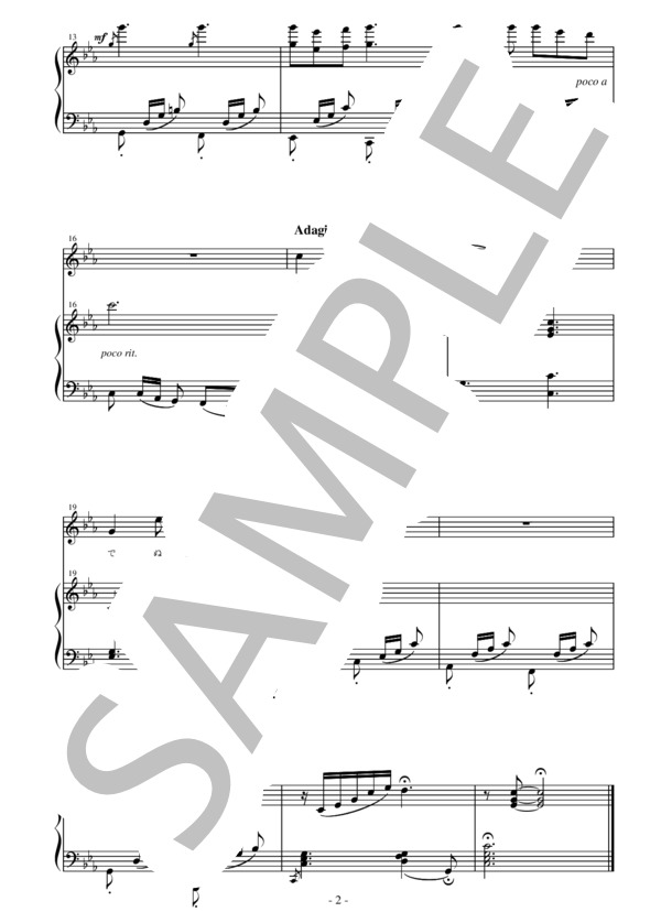 多忠亮作曲 竹久夢二 作詞 宵待草 (多 忠亮) / アンサンブルピアノ＋歌 中級 - サンプル譜面 2/3