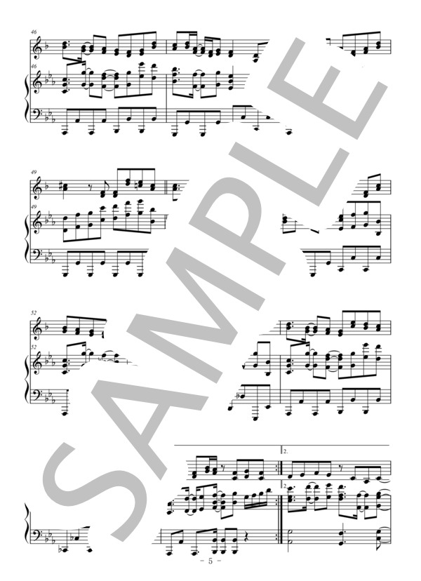 夜に駆ける（クラリネット＆ピアノ伴奏） (YOASOBI) / 上級 - サンプル譜面 5/5