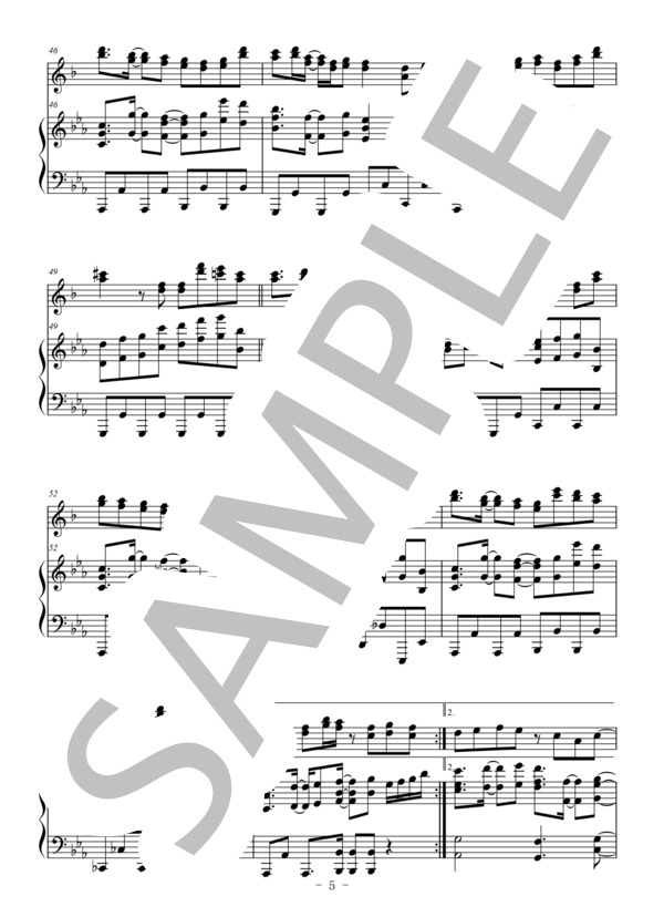 夜に駆ける（テナーサックス＆ピアノ伴奏） (YOASOBI) / 上級 - サンプル譜面 5/5