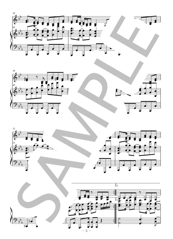 夜に駆ける（ホルン＆ピアノ伴奏） (YOASOBI) / 上級 - サンプル譜面 5/5