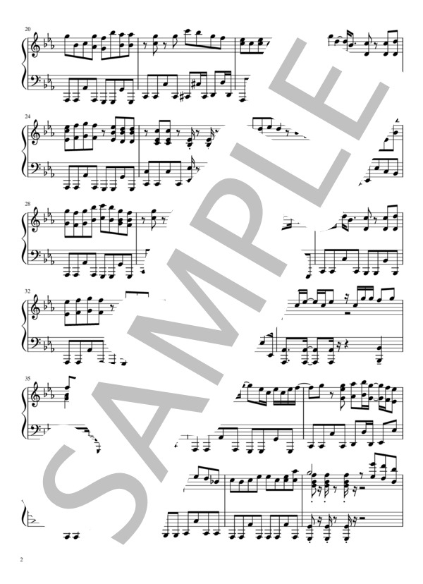 夜に駆ける (YOASOBI) / ピアノソロ 中〜上級 - サンプル譜面 2/5