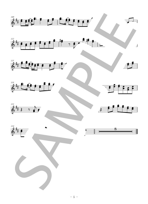 夜に駆ける（パート譜:アルトサックス） (YOASOBI) / 上級 - サンプル譜面 5/5