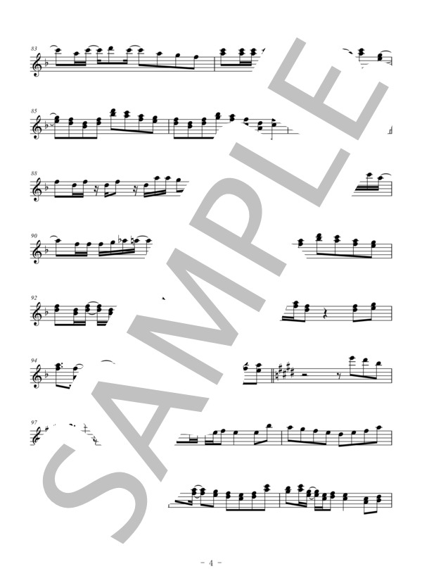 夜に駆ける（パート譜:テナーサックス） (YOASOBI) / 上級 - サンプル譜面 4/5