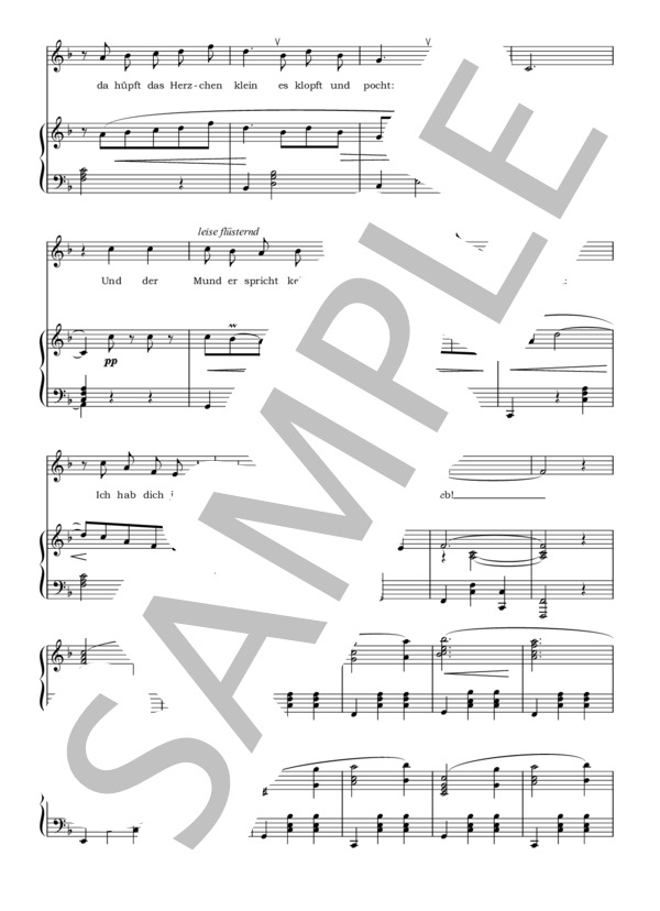 メリー・ウィドウ・ワルツ（とざした唇に)Lippen schweigen ( Merry widow waltz ) F Major ヘ長調 (フランツ・レハール) / アンサンブルピアノ＋歌 その他 - サンプル譜面 3/4