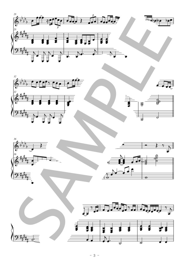 雪の華（クラリネット＆ピアノ伴奏） (中島 美嘉) / 上級 - サンプル譜面 3/5