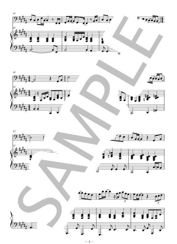 雪の華（ユーフォニアム＆ピアノ伴奏） (中島 美嘉) / 上級 - サンプル譜面 4/5