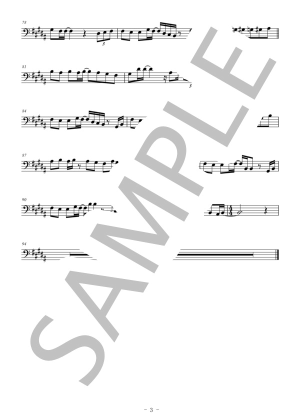 雪の華（メロディー譜:ファゴット） (中島 美嘉) / 上級 - サンプル譜面 3/3