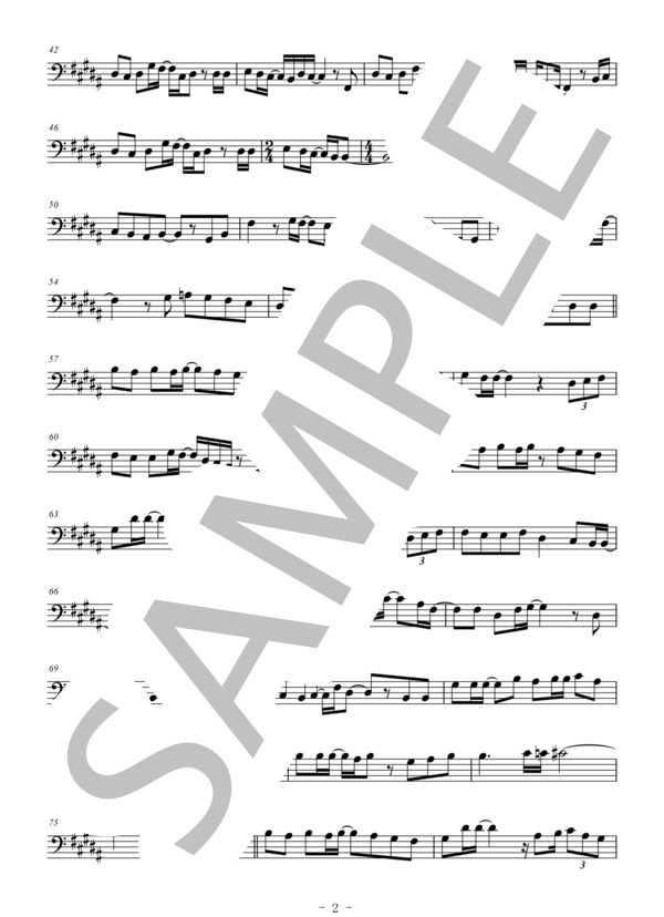 雪の華（メロディー譜:ユーフォニアム） (中島 美嘉) / 上級 - サンプル譜面 2/3