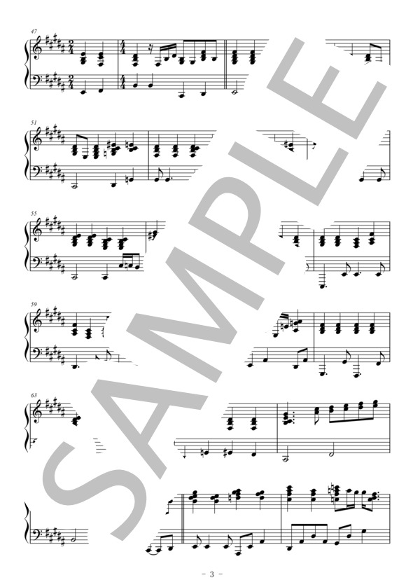 雪の華（ピアノ伴奏譜） (中島 美嘉) / 上級 - サンプル譜面 3/5