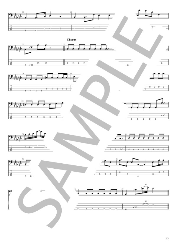 夢花火 (Novelbright) / エレキベース 初〜中級 - サンプル譜面 2/3