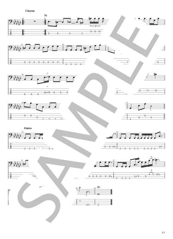 夢花火 (Novelbright) / エレキベース 初〜中級 - サンプル譜面 3/3