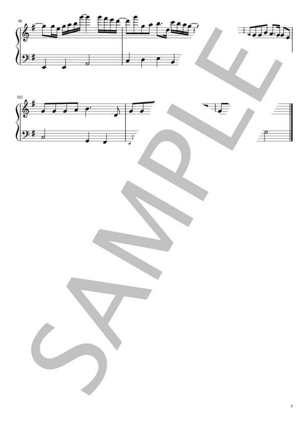 【動画あり】僕のこと  /  Mrs. GREEN APPLE【初心者用・簡単楽譜】 (Mrs.GREEN APPLE) / ピアノソロ 初級 - サンプル譜面 5/5