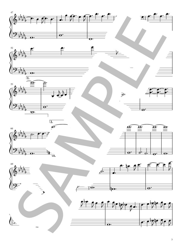 【動画あり】白日  /  King Gnu【初心者用・簡単楽譜】 / ピアノソロ 入門〜初級 - サンプル譜面 3/5