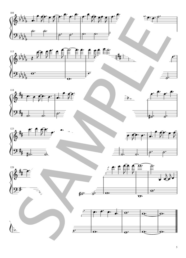 【動画あり】白日  /  King Gnu【初心者用・簡単楽譜】 / ピアノソロ 入門〜初級 - サンプル譜面 5/5