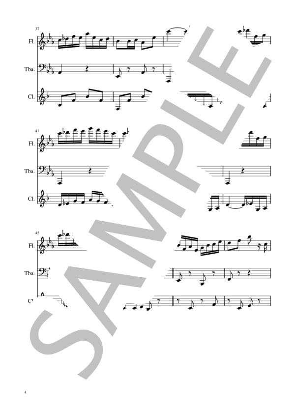 ピツィカート（フルート、クラリネット、チューバ）） (クレマン・フィリベール・レオ・ドリーブ) / アンサンブルパート 初級 - サンプル譜面 4/5