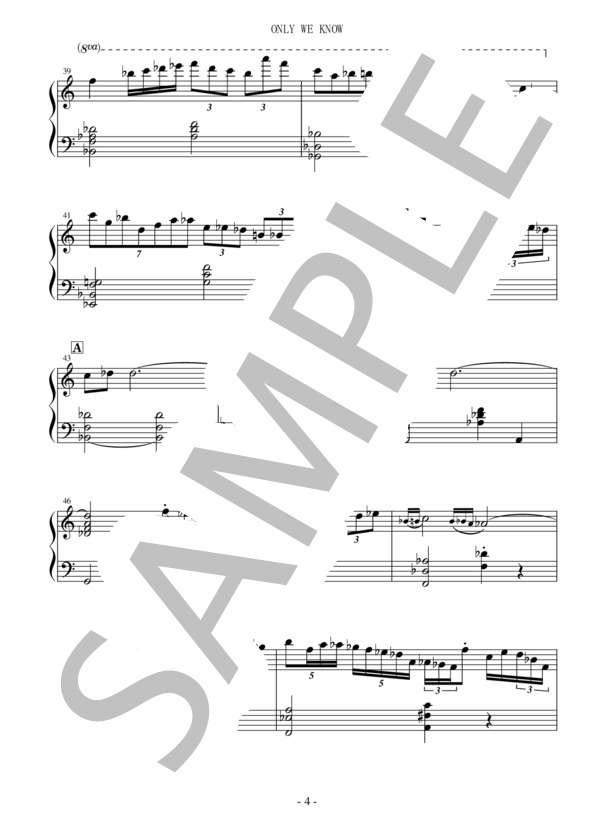 ONLY WE KNOW 小曽根真 (小曽根 真) / ピアノソロ 上級 - サンプル譜面 4/5