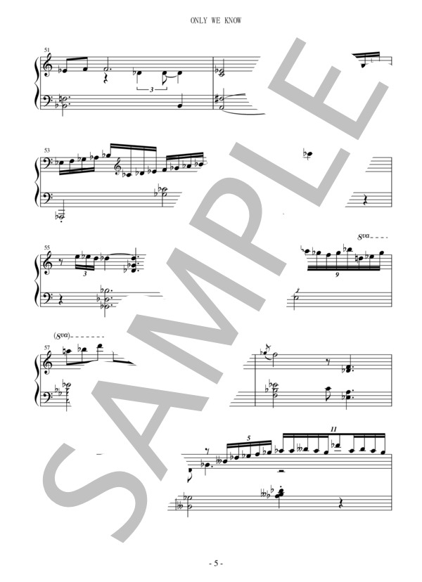ONLY WE KNOW 小曽根真 (小曽根 真) / ピアノソロ 上級 - サンプル譜面 5/5
