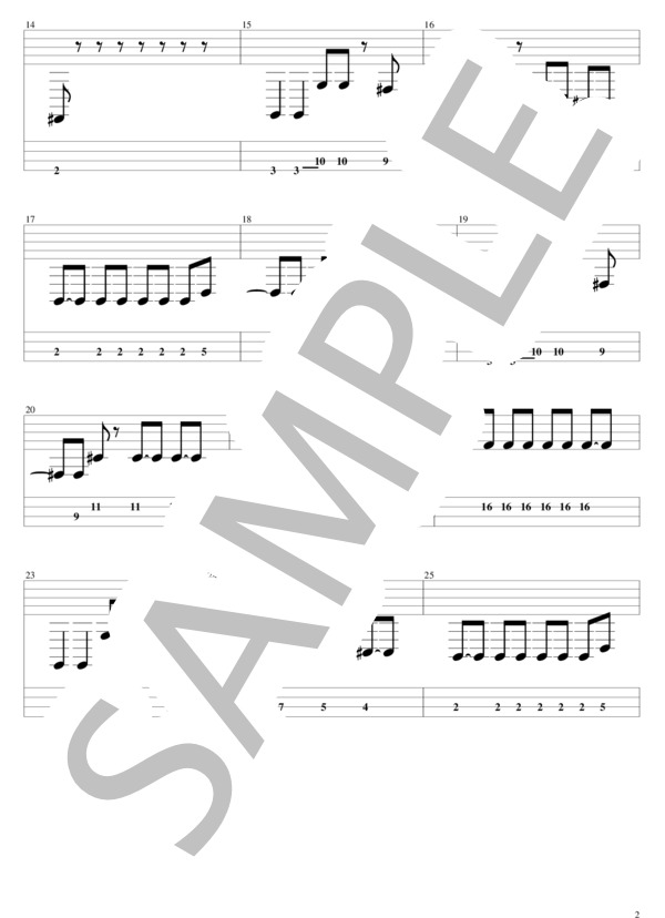 【ベース】絶望を撃て    /    WOMCADOLE / エレキベース 初〜中級 - サンプル譜面 2/5