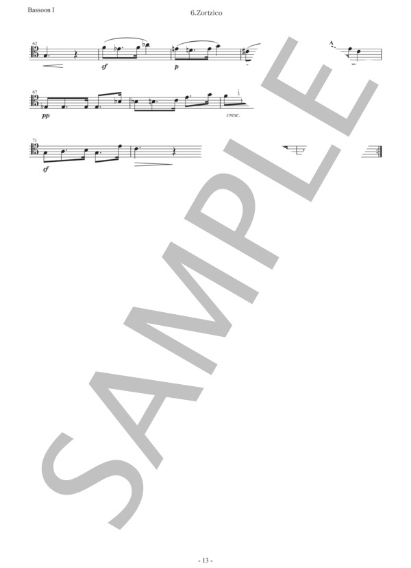 アルベニス「エスパーニャ〜ソルチーコ」バスーン四重奏版 (イサーク・アルベニス) / ファゴット 初〜中級 - サンプル譜面 5/5